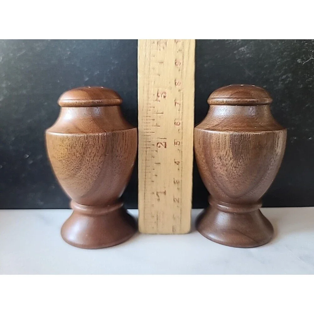 Vintage Wooden Salt And Pepper Shakers, READ